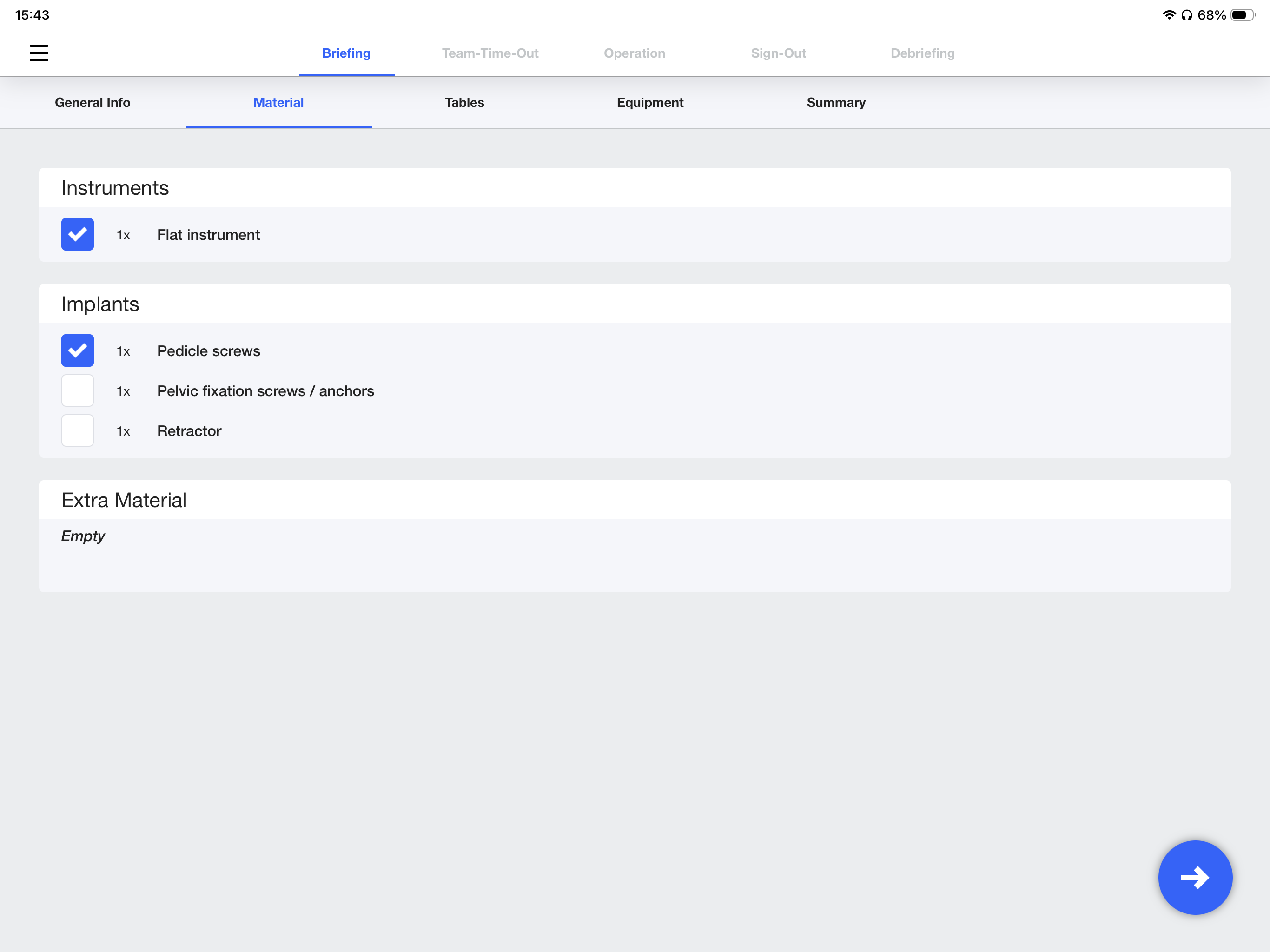 Material list