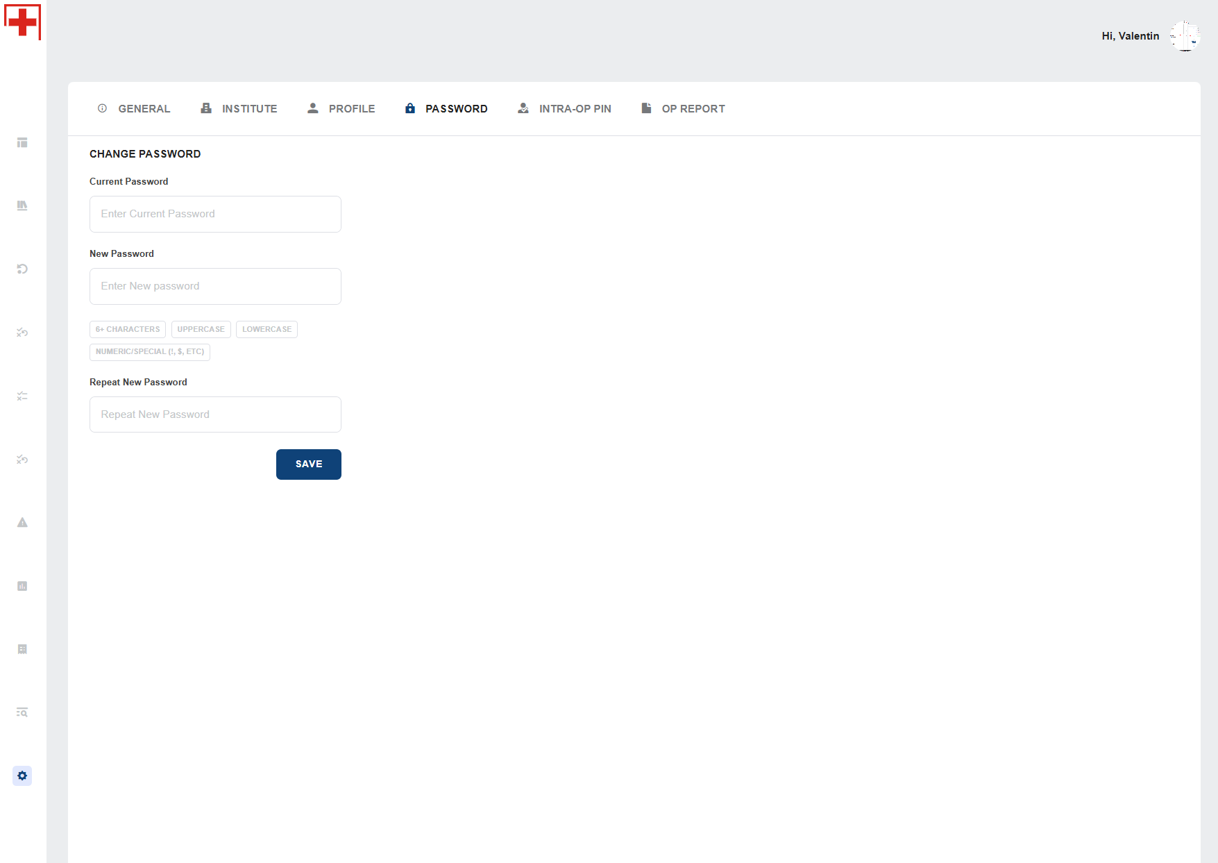 Password settings