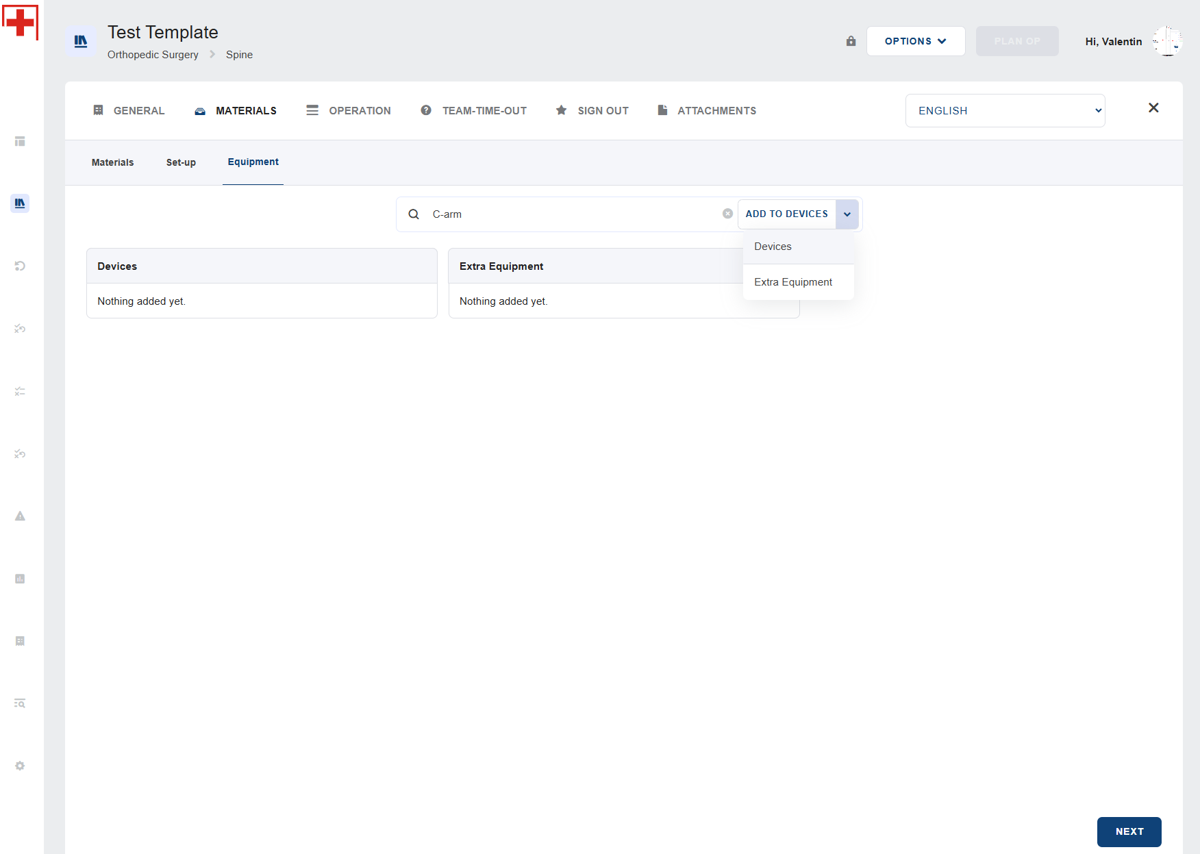 Add equipment and devices
